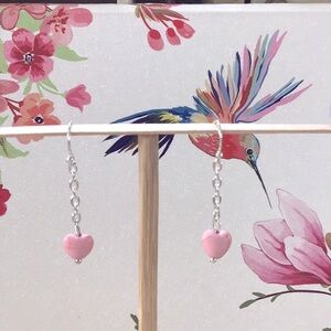 Handmade Soft Pink Dangle Earrings